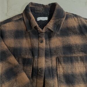 Zara Boy’s Casual Plaid Shirt - Black and Tan